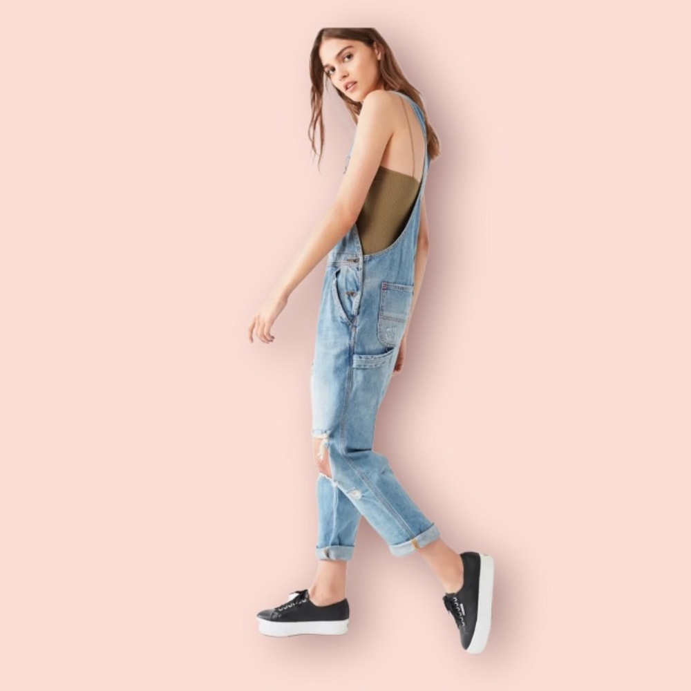 Urban Outfitters BDG Ryder Distressed Boyfriend Fit Overalls XS - Picture 3 of 7